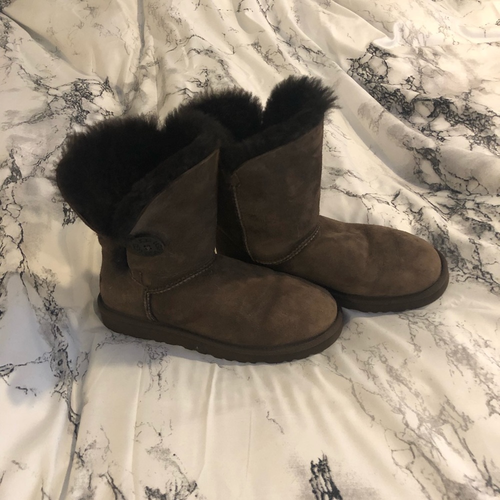 Chocolate UGG Bailey button boots